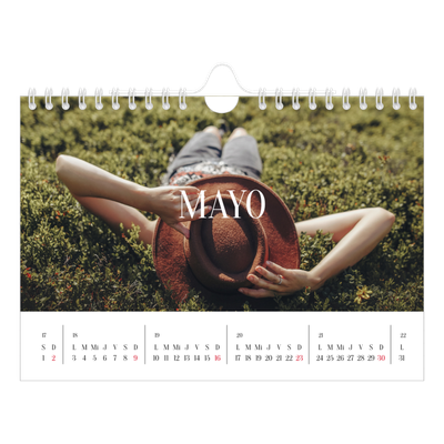 Calendario personalizado A5 — Escapada infinita [Mayo]
