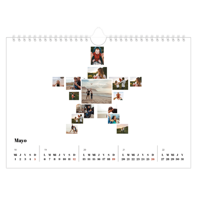 Calendario A4 horizontal — Formas de collage [portada]