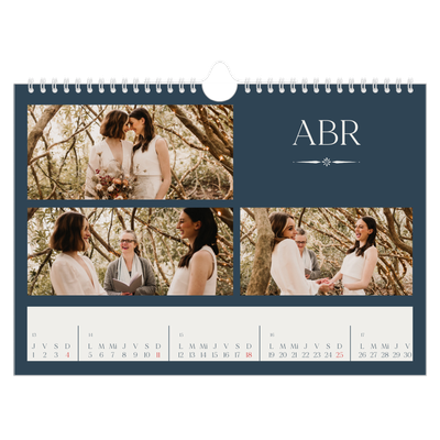 Calendario A4 horizontal — Pizarra y caligrafía [Abril]