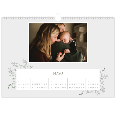 Calendario A3 horizontal — Flores dibujadas [portada]