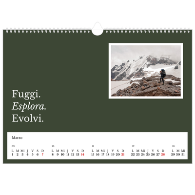 Calendario A3 horizontal — Tierra editorial [Marzo]