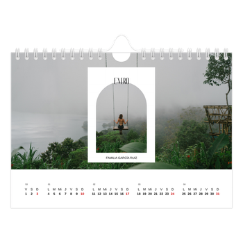 Calendario personalizado A5 horizontal — El arco abierto