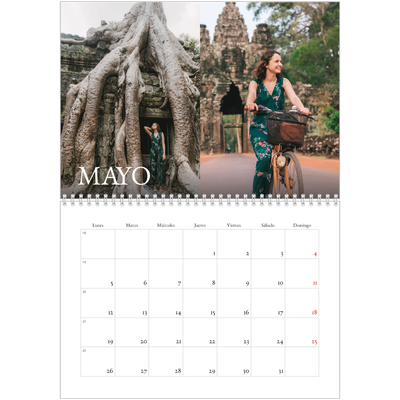 Calendario personalizado doble A4 — Serif sencillo [portada]