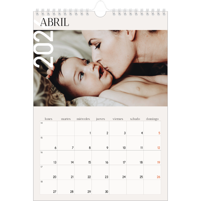 Calendario personalizado A4 — Texto superpuesto [Abril]