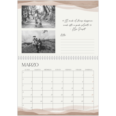 Calendario personalizado doble A4 — Citas que inspiran [Marzo]