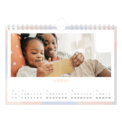 Calendario personalizado A5 — Efecto pincel [Febrero]