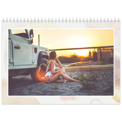 Calendario personalizado doble A4 — Manchas de acuarela [portada]