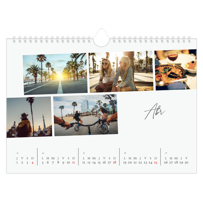 Calendario A4 horizontal — Descanso de la ciudad [Abril]