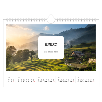 Calendario A4 horizontal — La historia completa [Enero]