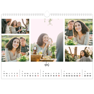 Calendario A3 horizontal — Disposición de fotos [Abril]