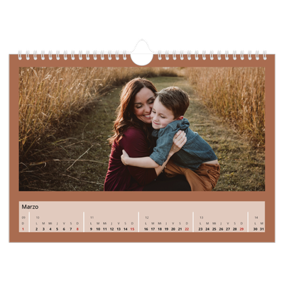 Calendario A4 horizontal — Colores de la tierra [Marzo]