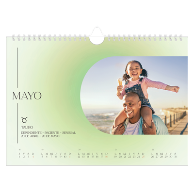 Calendario A4 horizontal — Degradado astrológico [portada]