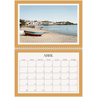 Calendario personalizado doble A4 — Colores clásicos [Abril]
