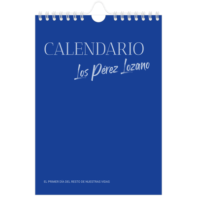 Calendario personalizado A5 — Clásico cobalto [portada]