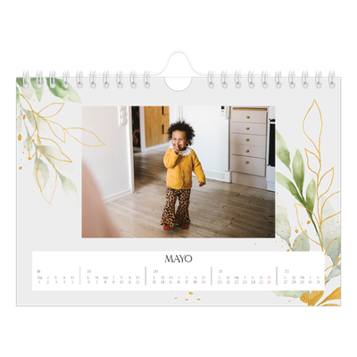 Calendario personalizado A5 — Salpicado floral [portada]
