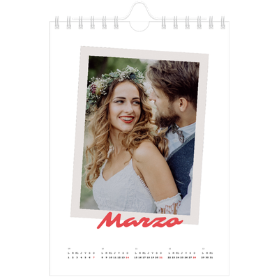 Calendario personalizado A5 — Firmado en carmín [Marzo]