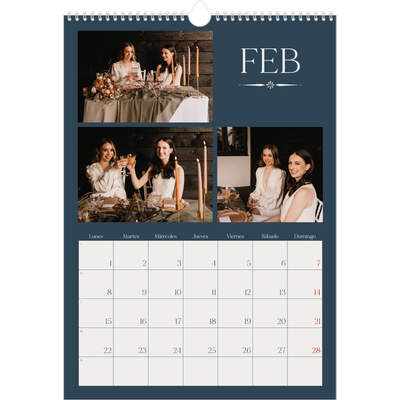 Calendarios A3 — Pizarra y caligrafía [Febrero]