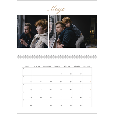 Calendario personalizado doble A4 — Cajas de tiras de fotos [portada]