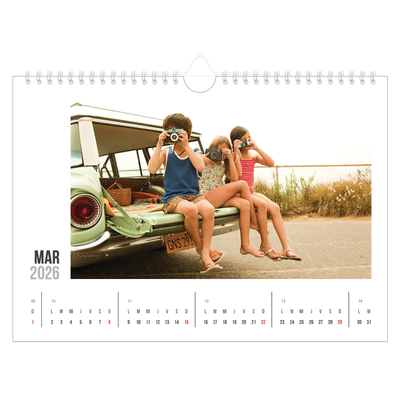 Calendario A4 horizontal — Texto abreviado [Marzo]