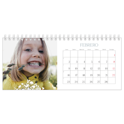 Calendarios de mesa — Motivo floral [Febrero]