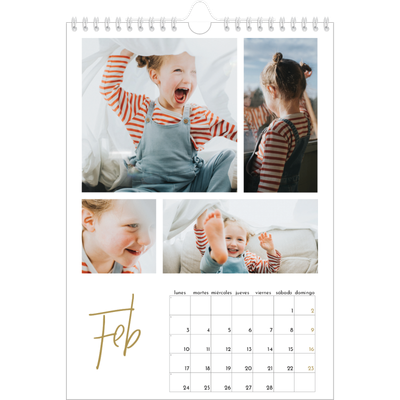 Calendario personalizado A4 — Texto en garabatos [Febrero]