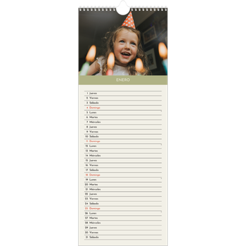 Calendario de cocina (15 x 40 cm) — Capítulos pastel