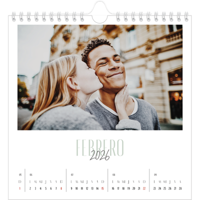 Calendarios Cuadrados — Tipografía mixta [Febrero]