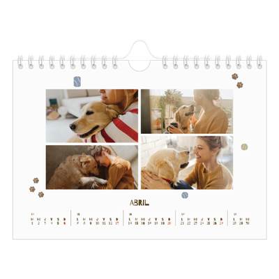 Calendario personalizado A5 — Cachorro juguetón [Abril]
