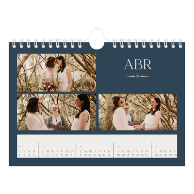 Calendario personalizado A5 — Pizarra y caligrafía [Abril]
