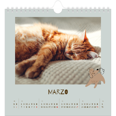 Calendarios Cuadrados — Cachorro juguetón [Marzo]