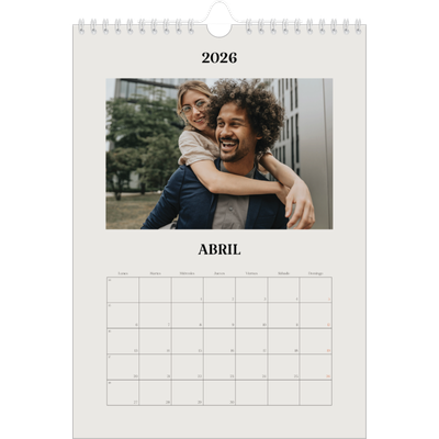Calendario personalizado A4 — Marfil simple [Abril]