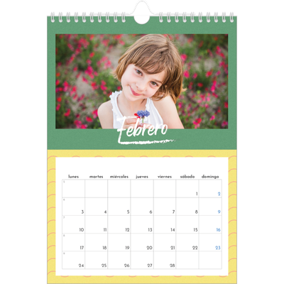 Calendario personalizado A4 — Color y patrón [Febrero]
