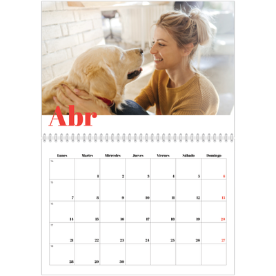 Calendario personalizado doble A4 — Un año genial [Abril]