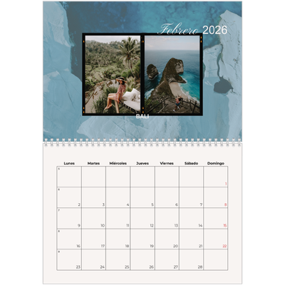 Calendario personalizado doble A4 — Pasión por la aventura [Febrero]