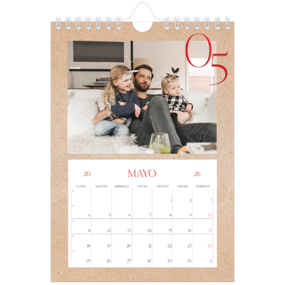 Calendario personalizado A5 — Toques de rojo [portada]