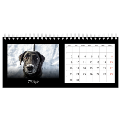 Calendarios de mesa — Negro minimalista [Marzo]
