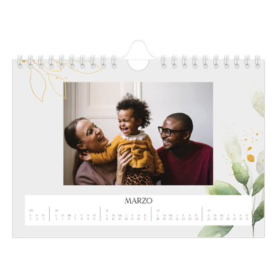 Calendario personalizado A5 — Salpicado floral [Marzo]