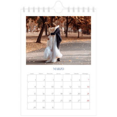 Calendario personalizado A5 — Clásico cobalto [Marzo]