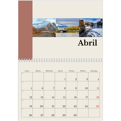 Calendario personalizado doble A4 — Lugares del mundo [Abril]