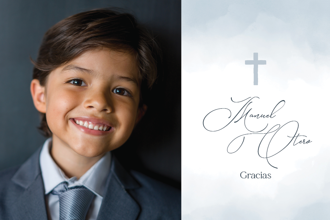 Tarjetas de agradecimiento — Acuarela abstracta azul