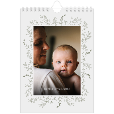 Calendario personalizado A5 — Flores dibujadas [portada]