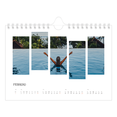 Calendario personalizado A5 — Fragmentos de viaje [Febrero]