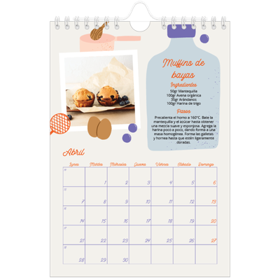 Calendario personalizado A5 — Año en recetas [Abril]