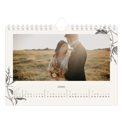 Calendario personalizado A5 — Tinta y hiedra [Enero]