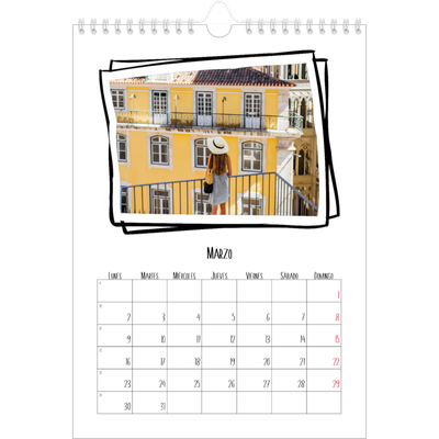 Calendario personalizado A4 — Momentos en retro [Marzo]