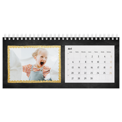 Calendarios de mesa — Marcos de purpurina [Abril]