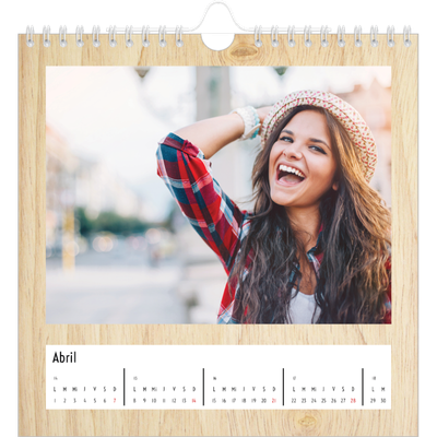 Calendarios Cuadrados — Madera [Abril]