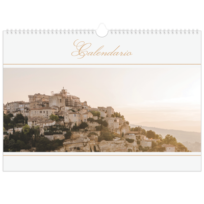 Calendario A3 horizontal — Banner de texto dorado [portada]