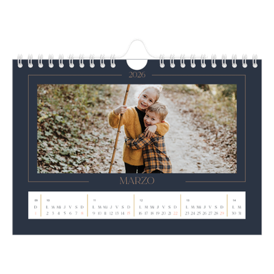 Calendario personalizado A5 — Azul de Prusia [Marzo]