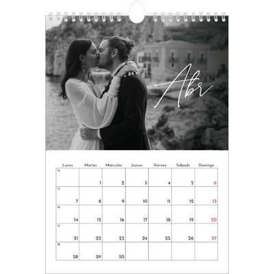 Calendario personalizado A4 — Escritura elegante [Abril]